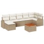 Conjunto de Sofás de Jardín de 8 Piezas con Cojines Beige Poliratán Acacia de , Sofás de exterior - Ref: Foro24-3347610, Prec...