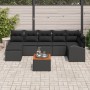 Conjunto de Sofá de Jardín de 8 Piezas con Cojines Negros de Poliratán de , Sofás de exterior - Ref: Foro24-3347611, Precio: ...