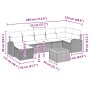 Conjunto de Sofá de Jardín de 8 Piezas con Cojines Negros de Poliratán de , Sofás de exterior - Ref: Foro24-3347611, Precio: ...