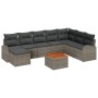 Juego de Sofá de Jardín de 9 Piezas con Cojines Gris Poliratán Acacia de , Sofás de exterior - Ref: Foro24-3347615, Precio: 5...