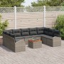 Conjunto de Sofás de Jardín de 10 Piezas con Cojines Gris Poliratán Acacia de , Sofás de exterior - Ref: Foro24-3347622, Prec...