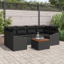 Conjunto de 7 Piezas de Sofá de Jardín con Cojines Negro Poliratán de , Sofás de exterior - Ref: Foro24-3347786, Precio: 450,...