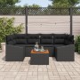 Conjunto de 7 Piezas de Sofá de Jardín con Cojines Negro Poliratán de , Sofás de exterior - Ref: Foro24-3347786, Precio: 450,...