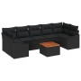 Juego de sofá de jardín Conjunto de 8 Negro Ratán y madera de , Sofás de exterior - Ref: Foro24-3347800, Precio: 528,03 €, De...