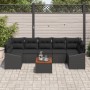 Juego de sofá de jardín Conjunto de 8 Negro Ratán y madera de , Sofás de exterior - Ref: Foro24-3347800, Precio: 528,03 €, De...