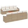 Conjunto de Sofás de Jardín de 9 piezas con Cojines Beige Poliratán Acacia de , Sofás de exterior - Ref: Foro24-3347806, Prec...