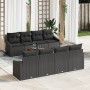 Juego de Sofás de Jardín de 9 Piezas con Cojines de Ratán Negro y Acacia de , Sofás de exterior - Ref: Foro24-3347807, Precio...