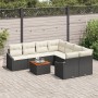 Conjunto de Sofá de Jardín de 9 Piezas con Cojines Negro Poliratán Acacia de , Sofás de exterior - Ref: Foro24-3347810, Preci...