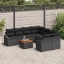 Conjunto de Sofá de Jardín de 9 Piezas con Cojines Ratan Negro de , Sofás de exterior - Ref: Foro24-3347814, Precio: 565,49 €...