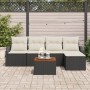 Conjunto de Sofás de Jardín de 6 Piezas con Cojines Negro Poliratán Acacia de , Sofás de exterior - Ref: Foro24-3347817, Prec...