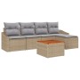 Conjunto de Sofá de Jardín de 6 Piezas con Cojines Beige Ratán Sintético de , Sofás de exterior - Ref: Foro24-3347819, Precio...