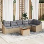 Conjunto de Sofá de Jardín de 7 Piezas con Cojines Beige Poliratán Acacia de , Sofás de exterior - Ref: Foro24-3347840, Preci...