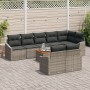 Juego de Sofá de Jardín de 9 Piezas con Cojines Gris Poliratán Acacia de , Sofás de exterior - Ref: Foro24-3347846, Precio: 5...