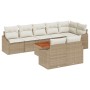 Juego de sofás de jardín de 9 piezas con cojines beige ratán poliéster acacia de , Sofás de exterior - Ref: Foro24-3347848, P...