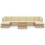 Set de muebles de jardín 8 pzs cojines madera pino marrón miel de vidaXL, Conjuntos de jardín - Ref: Foro24-3077132, Precio: ...