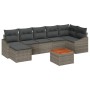 Juego de Sofá de Jardín de 8 Piezas con Cojines Gris Poliratán Acacia de , Sofás de exterior - Ref: Foro24-3347860, Precio: 4...