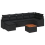 Conjunto de Sofás de Jardín de 8 Piezas con Cojines Negro Poliratán Acacia de , Sofás de exterior - Ref: Foro24-3347863, Prec...