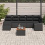 Conjunto de Sofás de Jardín de 8 Piezas con Cojines Negro Poliratán Acacia de , Sofás de exterior - Ref: Foro24-3347863, Prec...