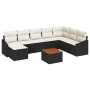 Conjunto de Sofás de Jardín de 9 Piezas con Cojines Negros de Poliratán Acacia de , Sofás de exterior - Ref: Foro24-3347866, ...
