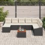 Conjunto de Sofás de Jardín de 9 Piezas con Cojines Negros de Poliratán Acacia de , Sofás de exterior - Ref: Foro24-3347866, ...