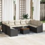 Juego de Sofás de Jardín de 10 Piezas con Cojines Negro Poliratán Acacia de , Sofás de exterior - Ref: Foro24-3347873, Precio...