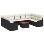 Juego de Sofás de Jardín de 10 Piezas con Cojines Negro Poliratán Acacia de , Sofás de exterior - Ref: Foro24-3347873, Precio...