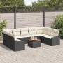 Juego de Sofás de Jardín de 10 Piezas con Cojines Negro Poliratán Acacia de , Sofás de exterior - Ref: Foro24-3347873, Precio...