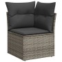 Conjunto de Sofás de Jardín de 10 Piezas con Cojines Gris Polirratán Acacia de , Sofás de exterior - Ref: Foro24-3347874, Pre...