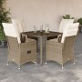 Set comedor de jardín 5 pzas con cojines ratán sintético beige en Conjuntos de jardín | Comprar online en Foru.es