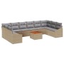 Juego de Sofá para Jardín de 11 Piezas con Cojines Beige de Ratán Acacia de , Sofás de exterior - Ref: Foro24-3347882, Precio...