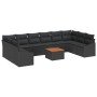 Conjunto de Sofá de Jardín de 11 Piezas con Cojines de Ratan Sintético Negro de de , Sofás de exterior - Ref: Foro24-3347884,...