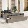 Set de Sofás de Jardín de 6 Piezas con Cojines Gris Ratán Polimérico Acacia de , Sofás de exterior - Ref: Foro24-3347895, Pre...