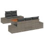 Set de Sofás de Jardín de 6 Piezas con Cojines Gris Ratán Polimérico Acacia de , Sofás de exterior - Ref: Foro24-3347895, Pre...