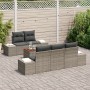 Set de Sofás de Jardín de 6 Piezas con Cojines Gris Ratán Polimérico Acacia de , Sofás de exterior - Ref: Foro24-3347895, Pre...