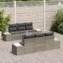 Juego de Sofá de Jardín de 7 Piezas con Cojines Gris Poliratán Acacia de , Sofás de exterior - Ref: Foro24-3347902, Precio: 5...