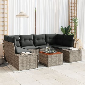 Juego de Sofá de Jardín de 7 Piezas con Cojines Gris Poliratán Acacia de , Sofás de exterior - Ref: Foro24-3347909, Precio: 4...