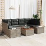 Juego de Sofá de Jardín de 7 Piezas con Cojines Gris Poliratán Acacia de , Sofás de exterior - Ref: Foro24-3347909, Precio: 4...
