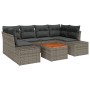 Juego de Sofá de Jardín de 7 Piezas con Cojines Gris Poliratán Acacia de , Sofás de exterior - Ref: Foro24-3347909, Precio: 4...