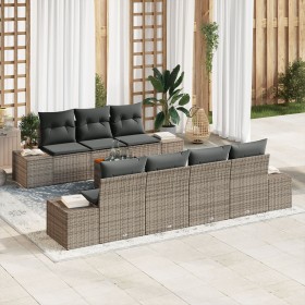 Conjunto de Sofá de Jardín de 8 Piezas con Cojines Gris Poliratán Acacia de , Sofás de exterior - Ref: Foro24-3347916, Precio...