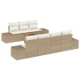 Conjunto de Sofás de Jardín de 8 Piezas con Cojines Beige Poliratán Acacia de , Sofás de exterior - Ref: Foro24-3347918, Prec...