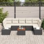 Conjunto de Sofás de Jardín de 8 Piezas con Cojines Negro Poliratán Acacia de , Sofás de exterior - Ref: Foro24-3347922, Prec...