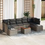 Conjunto de sofá de jardín de 8 piezas con cojines gris polirratán acacia de , Sofás de exterior - Ref: Foro24-3347923, Preci...