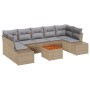 Juego de Sofás de Jardín de 8 Piezas con Cojines Beige Poliratán Acacia de , Sofás de exterior - Ref: Foro24-3347924, Precio:...