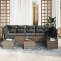 Conjunto de sofá de jardín de 8 piezas con cojines gris polirratán acacia de , Sofás de exterior - Ref: Foro24-3347923, Preci...