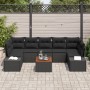 Juego de Sofás de Jardín de 8 Piezas con Cojines Negro Poliratán Acacia de , Sofás de exterior - Ref: Foro24-3347926, Precio:...