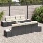 Conjunto de Sofá de Jardín de 9 Piezas con Cojines Negro Poliratán Acacia de , Sofás de exterior - Ref: Foro24-3347929, Preci...