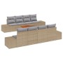 Conjunto de Sofá de Jardín de 9 Piezas con Cojines Beige Ratán Acacia de , Sofás de exterior - Ref: Foro24-3347931, Precio: 6...