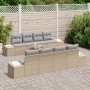 Conjunto de Sofá de Jardín de 9 Piezas con Cojines Beige Ratán Acacia de , Sofás de exterior - Ref: Foro24-3347931, Precio: 6...