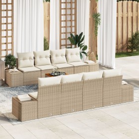 Conjunto de sofá de jardín de 9 piezas con cojines beige poliratán acacia. de , Sofás de exterior - Ref: Foro24-3347932, Prec...