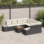Juego de Sofá de Jardín 9 Piezas Negro y Crema de , Sofás de exterior - Ref: Foro24-3347936, Precio: 536,47 €, Descuento: %